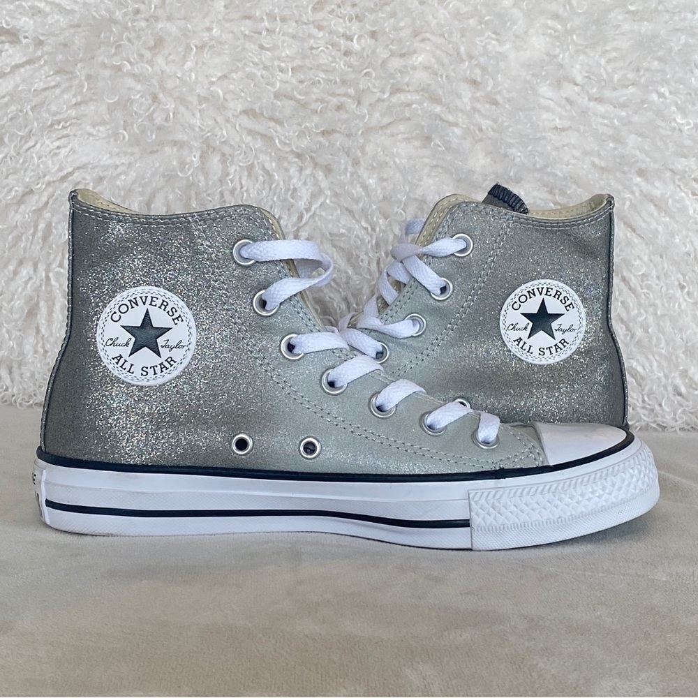 Converse High Top Chuck Taylor All Star’s Ombré Silver Sparkle NEW